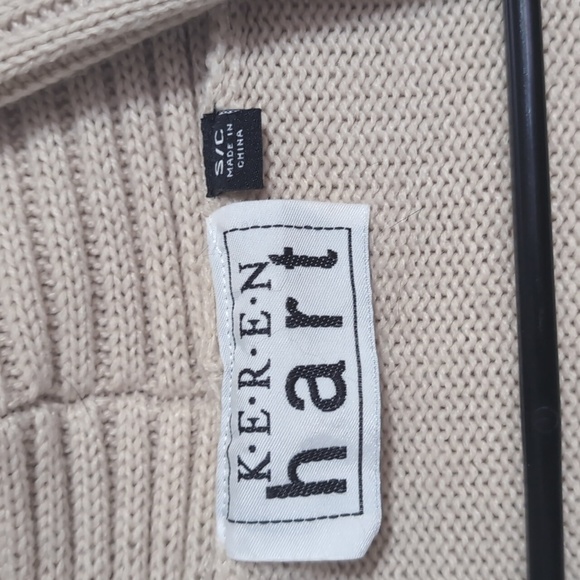 Keren Hart Beige Knit Sweater Cardigan Open Front Size Small - Picture 2 of 4